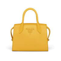 Prada Women Saffiano Leather Prada Monochrome Bag-yellow (1)