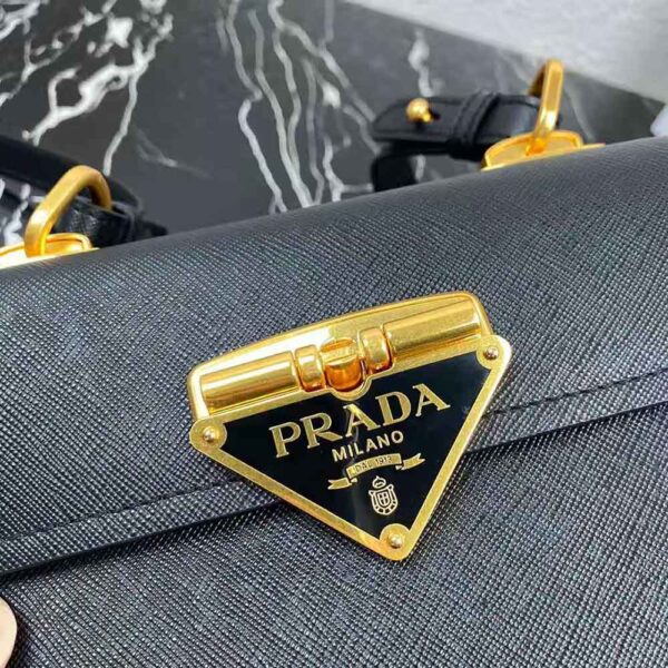 Prada Women Saffiano Leather Prada Symbole Bagblack (9)