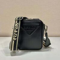 Prada Women Saffiano Leather Shoulder Bag-Black (1)