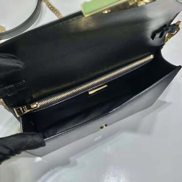 Prada Women Saffiano Leather Shoulder Bag-Black (8)