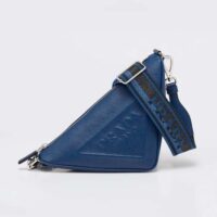 Prada Women Saffiano Prada Triangle Bag-Navy