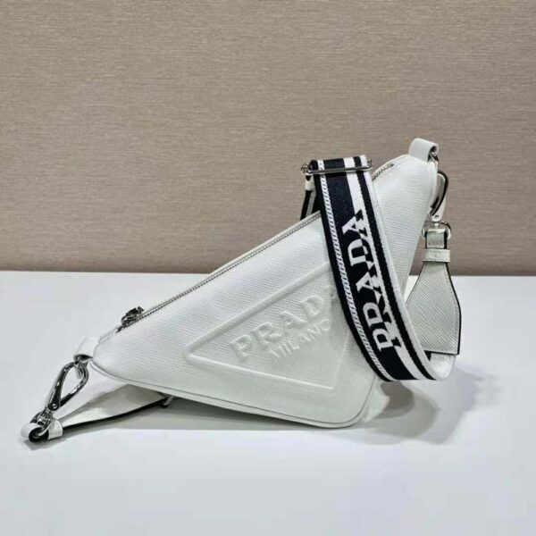 Prada Women Saffiano Prada Triangle Bag-White (2)