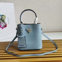 Prada Women Small Saffiano Leather Prada Panier Bag-blue (1)