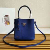 Prada Women Small Saffiano Leather Prada Panier Bag-navy (1)