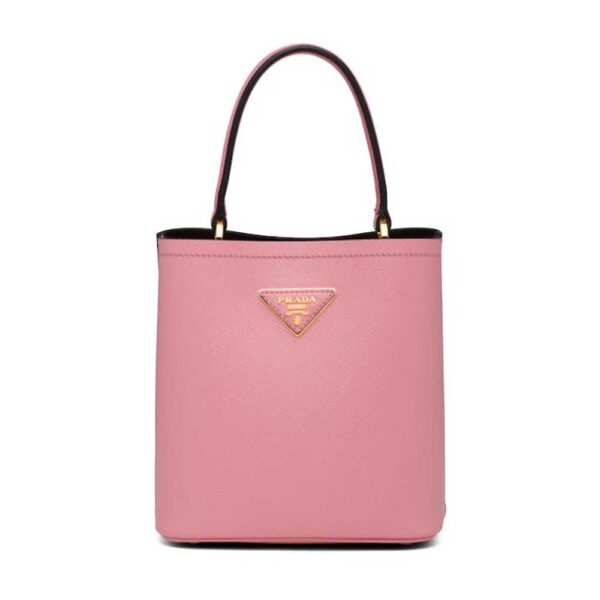 Prada Women Small Saffiano Leather Prada Panier Bag-pink (1)