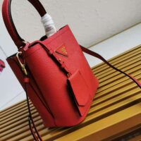 Prada Women Small Saffiano Leather Prada Panier Bag-red (1)