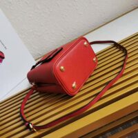 Prada Women Small Saffiano Leather Prada Panier Bag-red (1)