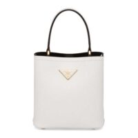 Prada Women Small Saffiano Leather Prada Panier Bag-white (1)