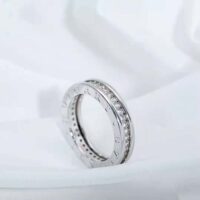 Bvlgari Women B.zero1 One-Band Ring in 18 KT White Gold Set with Pave Diamonds on the Spiral (1)