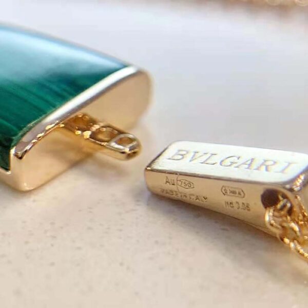 Bvlgari Women BVLGARI BVLGARI Gelati 18 KT Rose Gold Soft Bracelet-Green (7)