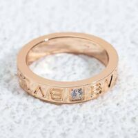 Bvlgari Women Bvlgari Bvlgari Ring 18 KT Rose Gold Ring with Diamond-gold (1)