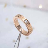 Bvlgari Women Bvlgari Bvlgari Ring 18 KT Rose Gold Ring with Diamond-gold (1)