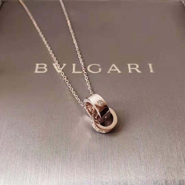 Bvlgari Women Necklace with 18 KT Rose Gold Chain (2)