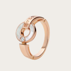 Bvlgari Women Openwork 18 KT Rose Gold Ring