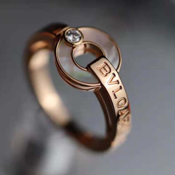 Bvlgari Women Openwork 18 KT Rose Gold Ring (4)