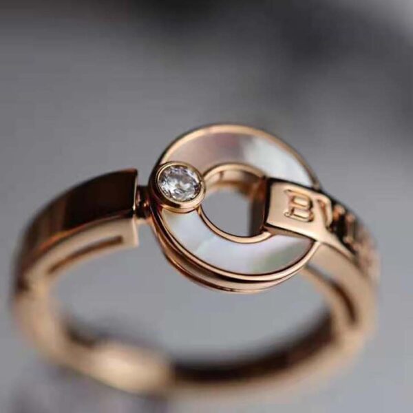 Bvlgari Women Openwork 18 KT Rose Gold Ring (8)