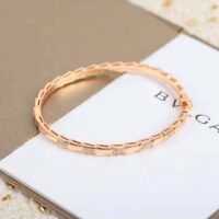 Bvlgari Women Serpenti Viper 18 KT Rose Gold Bracelet Set with Demi Pave Diamonds (1)