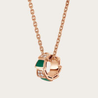 Bvlgari Women Serpenti Viper 18 KT Rose Gold Necklace Set with Malachite Elements (1)