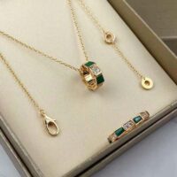 Bvlgari Women Serpenti Viper 18 KT Rose Gold Necklace Set with Malachite Elements (1)