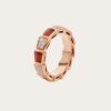 Bvlgari Women Serpenti Viper Band Ring in 18 KT Rose Gold-Red