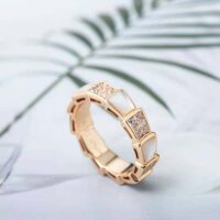 Bvlgari Women Serpenti Viper Band Ring in 18 KT Rose Gold-white (1)