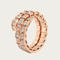 Bvlgari Women Serpenti Viper Two-coil 18 KT Rose Gold Ring