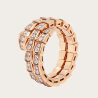 Bvlgari Women Serpenti Viper Two-coil 18 KT Rose Gold Ring (1)