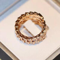 Bvlgari Women Serpenti Viper Two-coil 18 KT Rose Gold Ring (1)