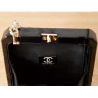Chanel CC Women Evening Bag Lambskin Plexi Gold-Tone Metal Black White (3)