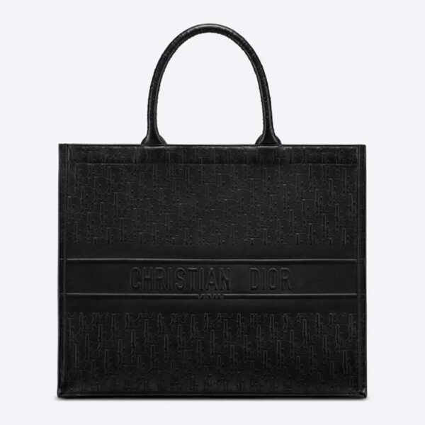 Dior Book Tote Black Dior Oblique Embossed Calfskin (1)