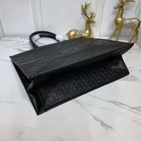 Dior Book Tote Black Dior Oblique Embossed Calfskin (7)