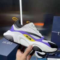 Dior Men B22 Sneaker Violet and White Calfskin with White and Black Technical Mesh (1)