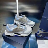 Dior Men B22 Sneaker White and Blue Technical Mesh and Gray Calfskin (1)