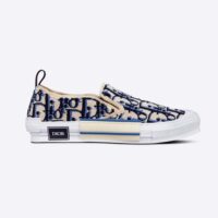 Dior Men B23 Slip-on Sneaker Beige Black and Navy Blue Dior Oblique Tapestry (1)