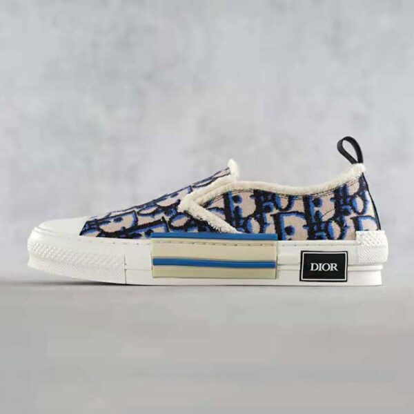 Dior Men B23 Slip-on Sneaker Beige Black and Navy Blue Dior Oblique Tapestry (2)