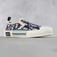 Dior Men B23 Slip-on Sneaker Beige Black and Navy Blue Dior Oblique Tapestry (1)