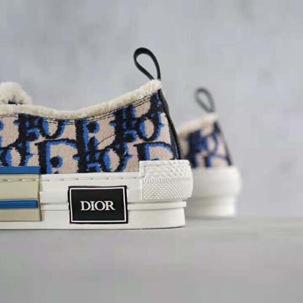 Dior Men B23 Slip-on Sneaker Beige Black and Navy Blue Dior Oblique Tapestry (9)