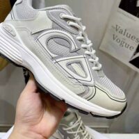 Dior Men B30 Sneaker Gray Mesh and White Technical Fabric (1)