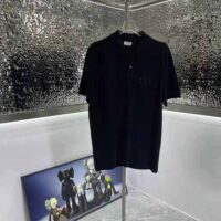 Dior Men CD Icon Polo Shirt Black Cotton Pique (1)