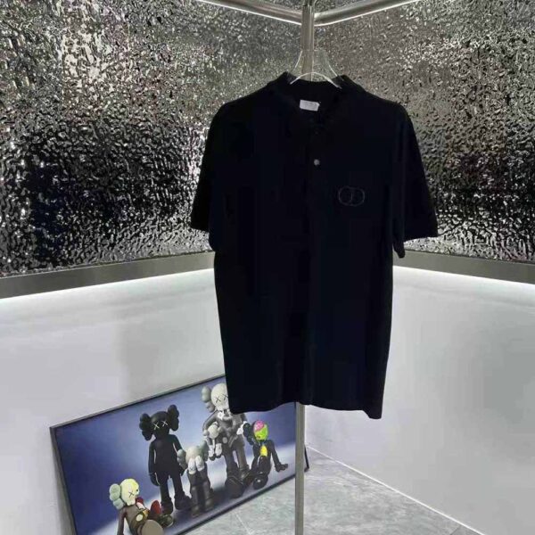 Dior Men CD Icon Polo Shirt Black Cotton Pique (2)