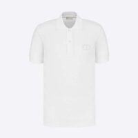 Dior Men CD Icon Polo Shirt White Cotton Pique (1)