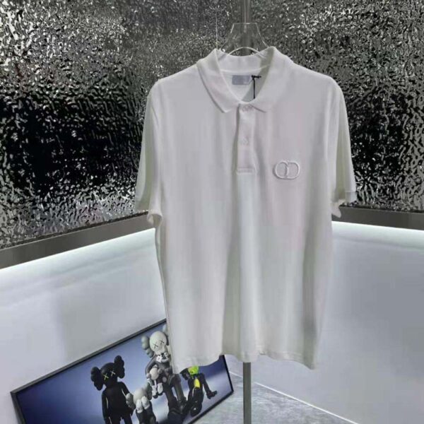 Dior Men CD Icon Polo Shirt White Cotton Pique (2)
