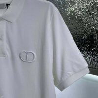 Dior Men CD Icon Polo Shirt White Cotton Pique (1)