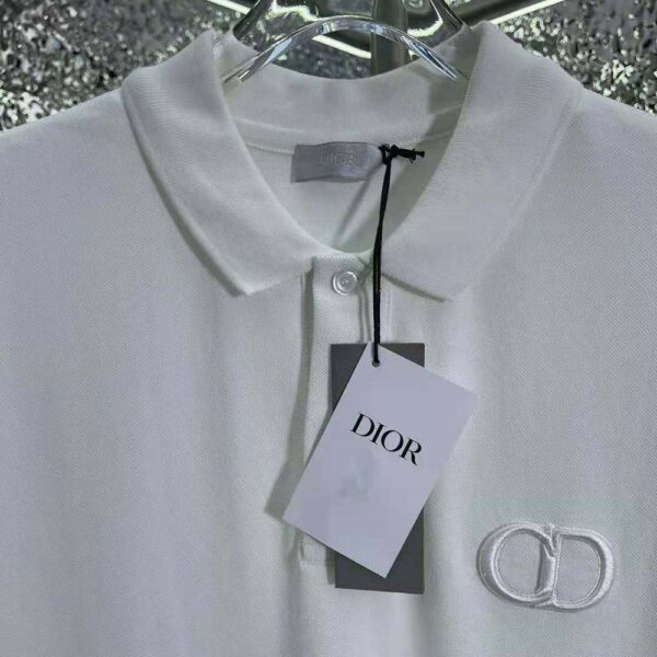 Dior Men CD Icon Polo Shirt White Cotton Pique (8)