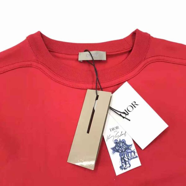 Dior Men Dior and Kenny Scharf T-shirt Relaxed Fit Red Cotton Jersey (4)