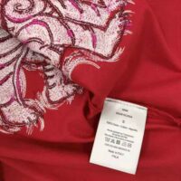 Dior Men Dior and Kenny Scharf T-shirt Relaxed Fit Red Cotton Jersey (1)