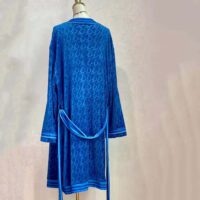 Dior Men Unisize Oblique Bathrobe In Terry Cotton Jacquard-Blue (1)