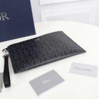 Dior Unisex A5 Pouch Black CD Diamond Canvas Smooth Calfskin (7)