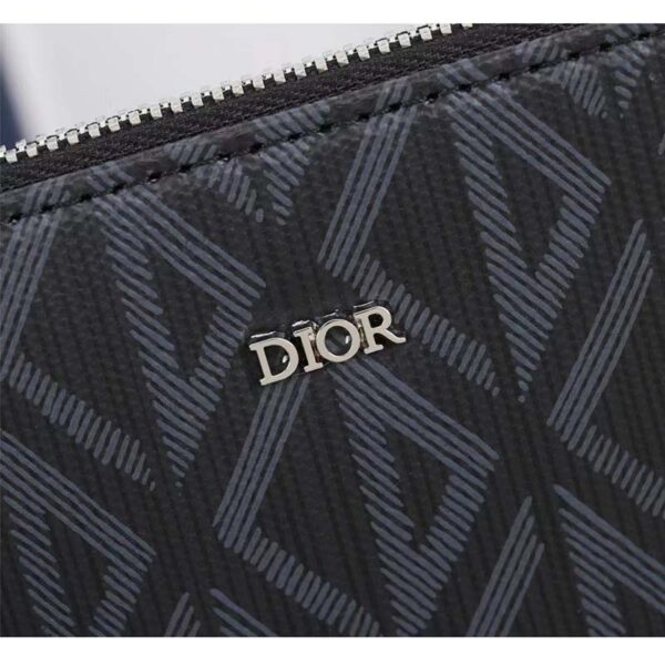 Dior Unisex A5 Pouch Black CD Diamond Canvas Smooth Calfskin (9)