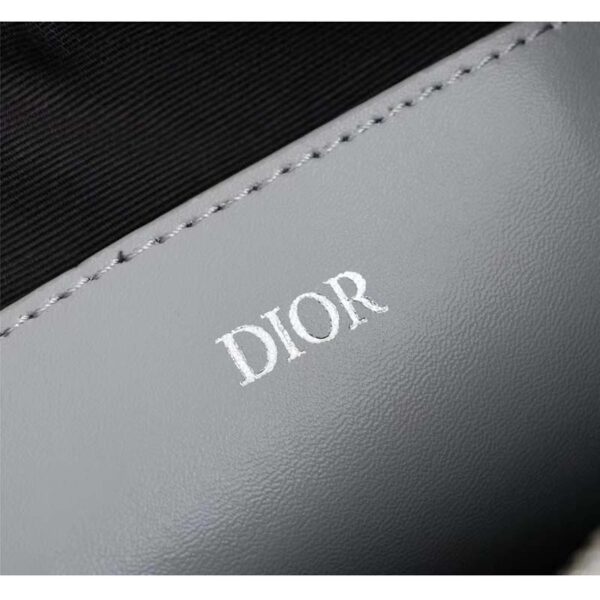Dior Unisex A5 Pouch Gray CD Diamond Canvas Smooth Calfskin (9)